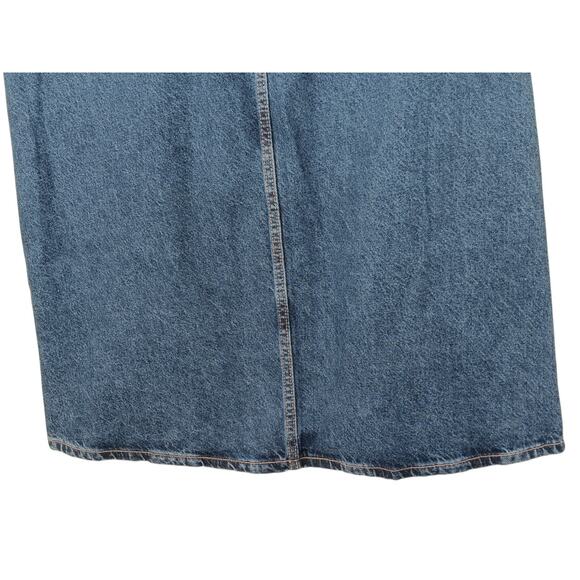 New Old Navy Denim Skirt Size 8 Button Front Midi Blue Jean High Waist - Picture 12 of 16